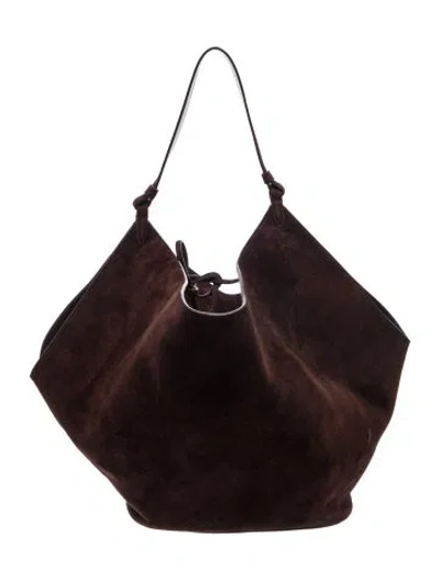 Pre-owned Khaite Suede Lotus Medium In Brown