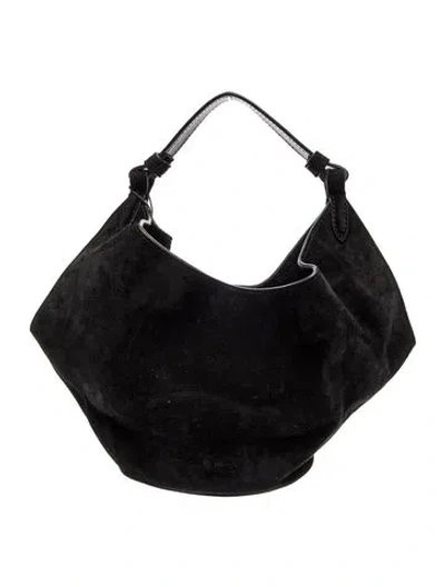 Pre-owned Khaite Suede Lotus Mini In Black