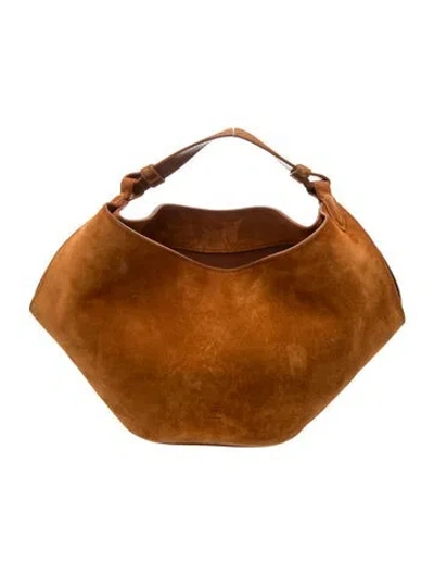 Pre-owned Khaite Suede Lotus Suede Mini In Brown