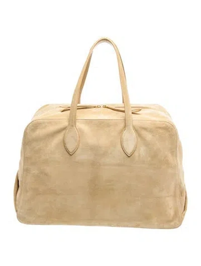 Pre-owned Khaite Suede Maeve Large In Neutral