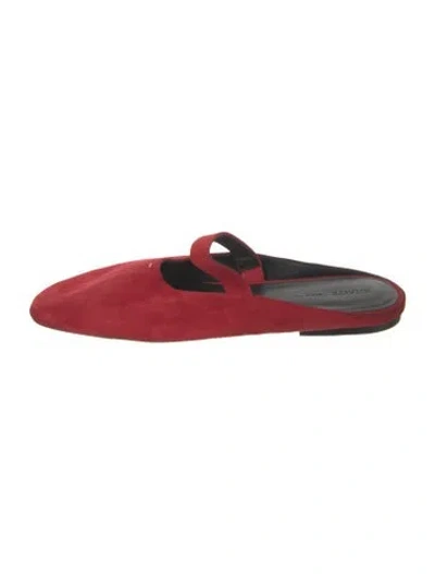 Pre-owned Khaite Suede Mary Jane Flats In Red