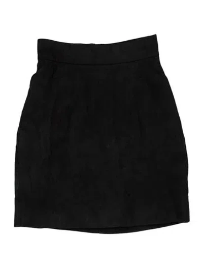 Pre-owned Khaite Suede Mini Skirt In Black