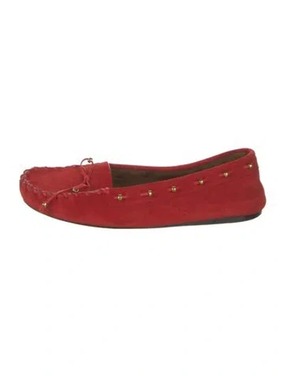 Pre-owned Khaite Suede Moccasins In Red