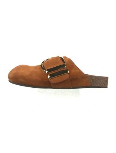 Pre-owned Khaite Suede Mules In Brown