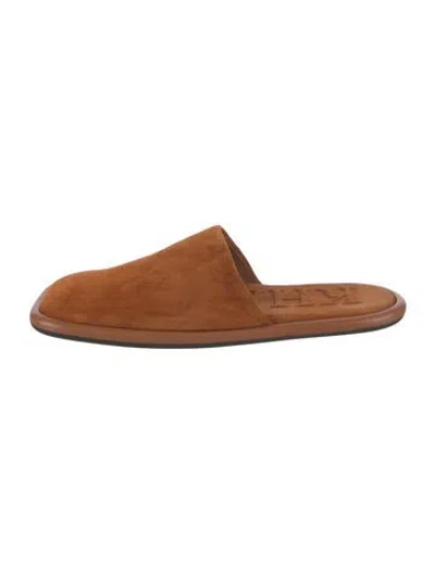 Pre-owned Khaite Suede Mules In Brown