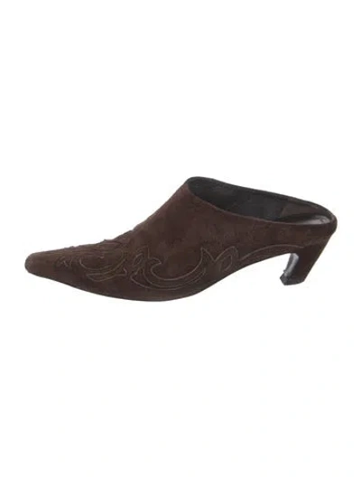 Pre-owned Khaite Suede Mules In Brown