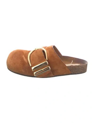 Pre-owned Khaite Suede Mules In Brown