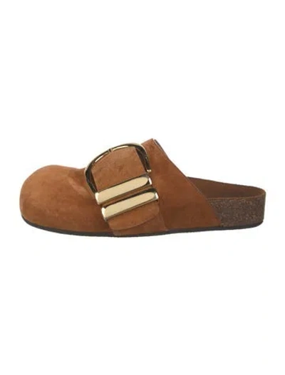 Pre-owned Khaite Suede Mules In Neutrals
