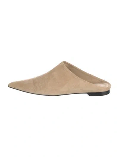 Pre-owned Khaite Suede Mules In Neutrals