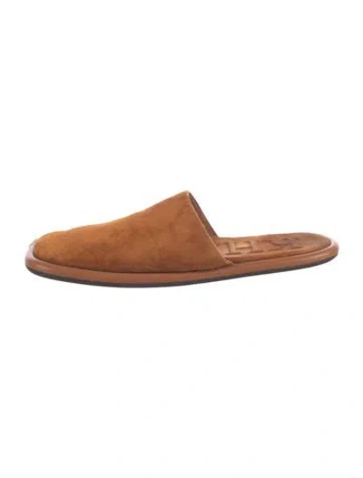 Pre-owned Khaite Suede Mules In Orange