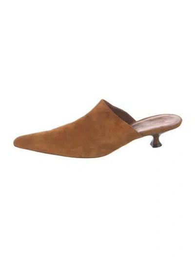 Pre-owned Khaite Suede Mules In Orange