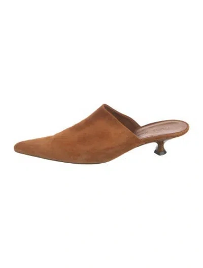 Pre-owned Khaite Suede Mules In Orange