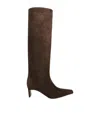 Khaite Ona Suede Stiletto Knee Boots
