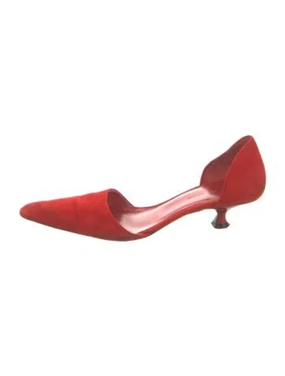 Pre-owned Khaite Suede Pumps In Red
