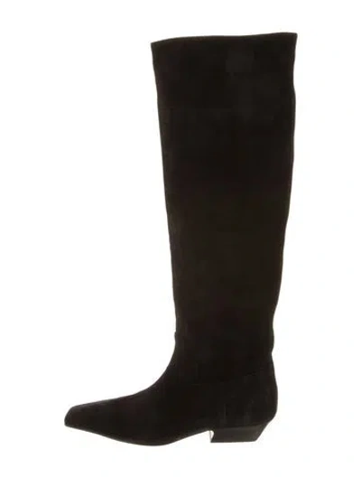 Pre-owned Khaite Suede Riding Boots In Black