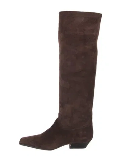 Pre-owned Khaite Suede Riding Boots In Brown