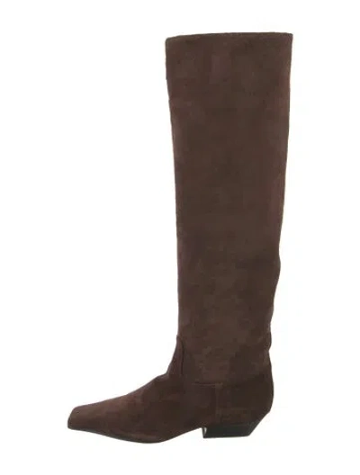 Pre-owned Khaite Suede Riding Boots In Brown