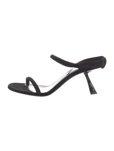 Pre-owned Khaite Suede Sandals In Black