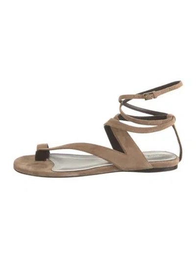 Pre-owned Khaite Suede Sandals In Neutrals