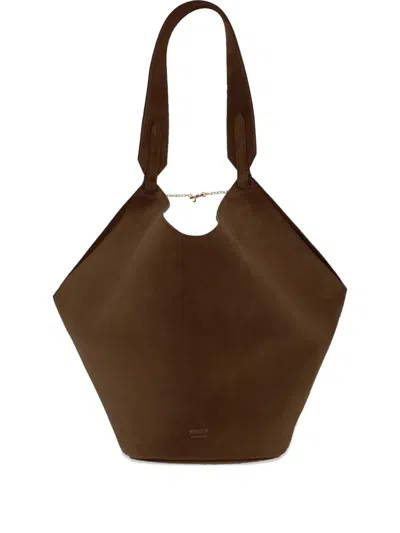Khaite Suede Shoulder Bag In Brown