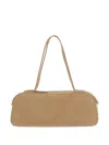 Khaite Suede Shoulder Bag In Neutral