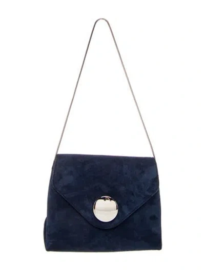 Pre-owned Khaite Suede Shoulder Bag W/ Tags In Blue