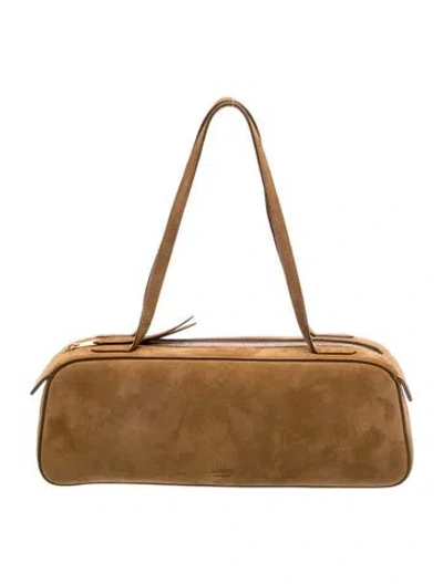 Pre-owned Khaite Suede Simona Shoulder Bag In Brown