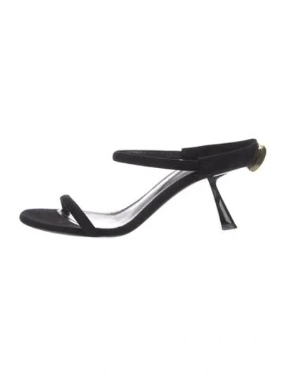 Pre-owned Khaite Suede Slides In Black
