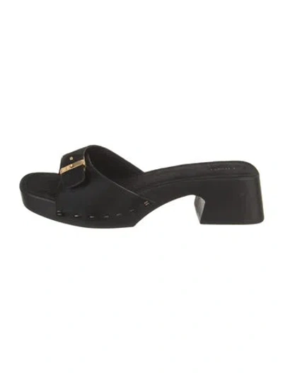Pre-owned Khaite Suede Slides In Black