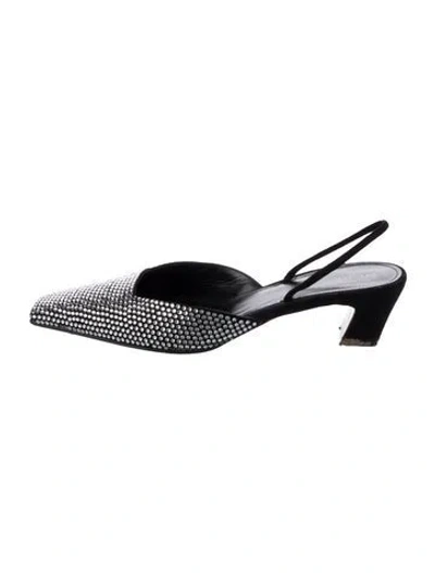 Pre-owned Khaite Suede Slingback Flats In Black