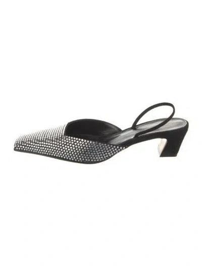 Pre-owned Khaite Suede Slingback Flats In Black