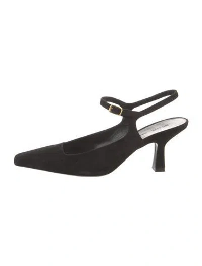 Pre-owned Khaite Suede Slingback Pumps In Black