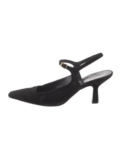 Pre-owned Khaite Suede Slingback Pumps In Black