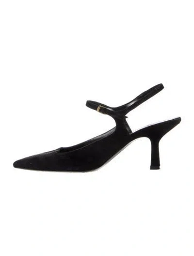 Pre-owned Khaite Suede Slingback Pumps In Blue