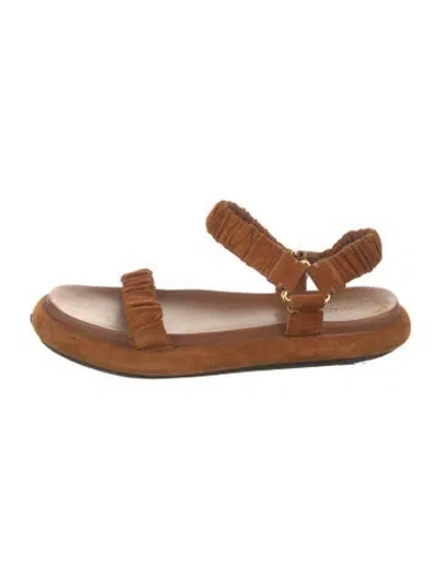 Pre-owned Khaite Suede Slingback Sandals In Brown