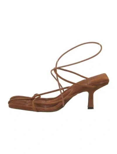 Pre-owned Khaite Suede Slingback Sandals In Brown