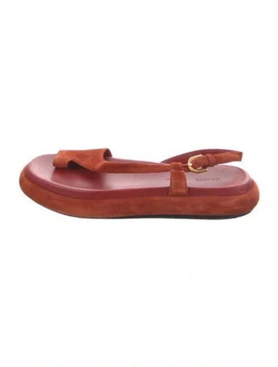 Pre-owned Khaite Suede Slingback Sandals In Red