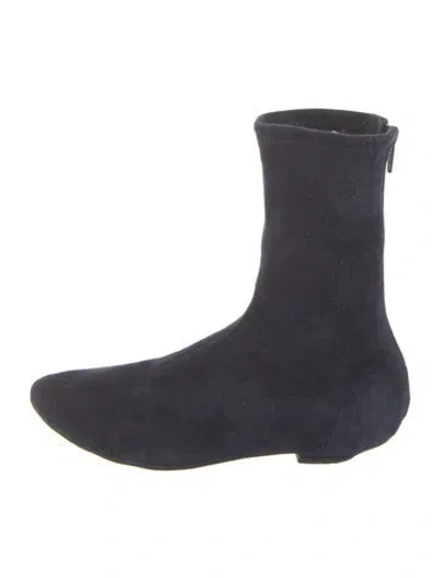 Pre-owned Khaite Suede Sock Boots In Blue