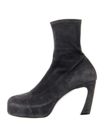 Pre-owned Khaite Suede Sock Boots In Blue