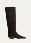 Khaite Marfa Suede Knee-high Boots In Black