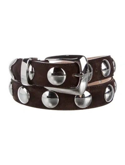 Pre-owned Khaite Suede Studded Accents Belt In Brown
