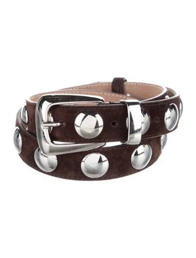 Pre-owned Khaite Suede Studded Accents Belt In Multi