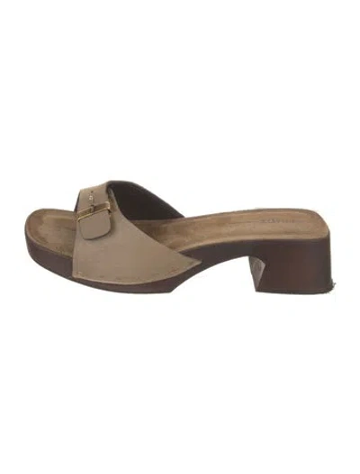 Pre-owned Khaite Suede Studded Accents Slides In Brown