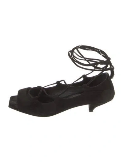 Pre-owned Khaite Suede Tassel Accents Ballet Flats In Black