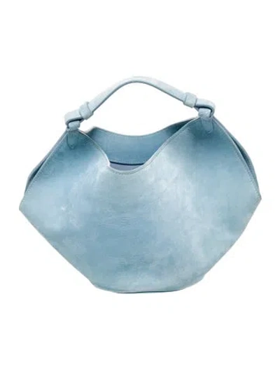 Pre-owned Khaite Suede Top Handle Bag In Blue
