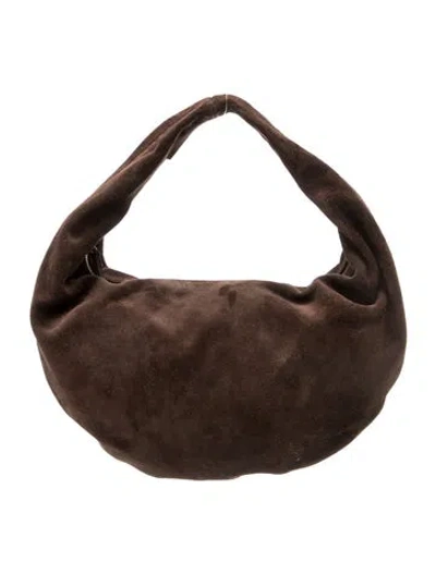 Pre-owned Khaite Suede Top Handle Bag In Brown