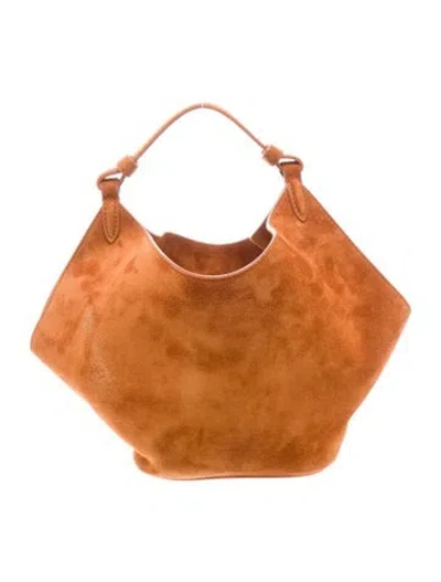 Pre-owned Khaite Suede Top Handle Bag In Brown