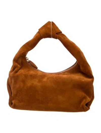 Pre-owned Khaite Suede Top Handle Bag In Brown