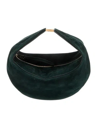 Pre-owned Khaite Suede Top Handle Bag In Green