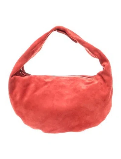 Pre-owned Khaite Suede Top Handle Bag Medium In Red